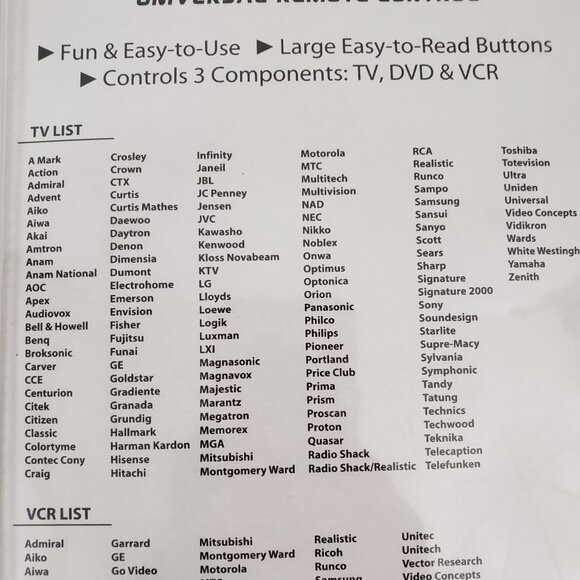 Living Solutions Colossal Universal Remote Control For TV VCR DVD New in Box - Picture 5 of 7